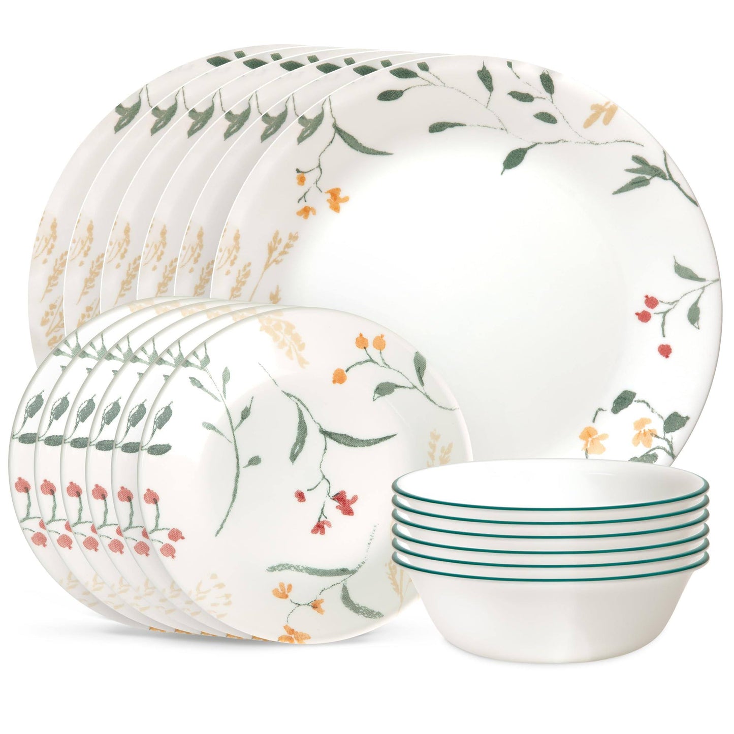Corelle Vitrelle 18 Piece Glass Dinnerware Sets, Service for 6, Triple Layer Chip & Crack Resistant Glass - Product image 1