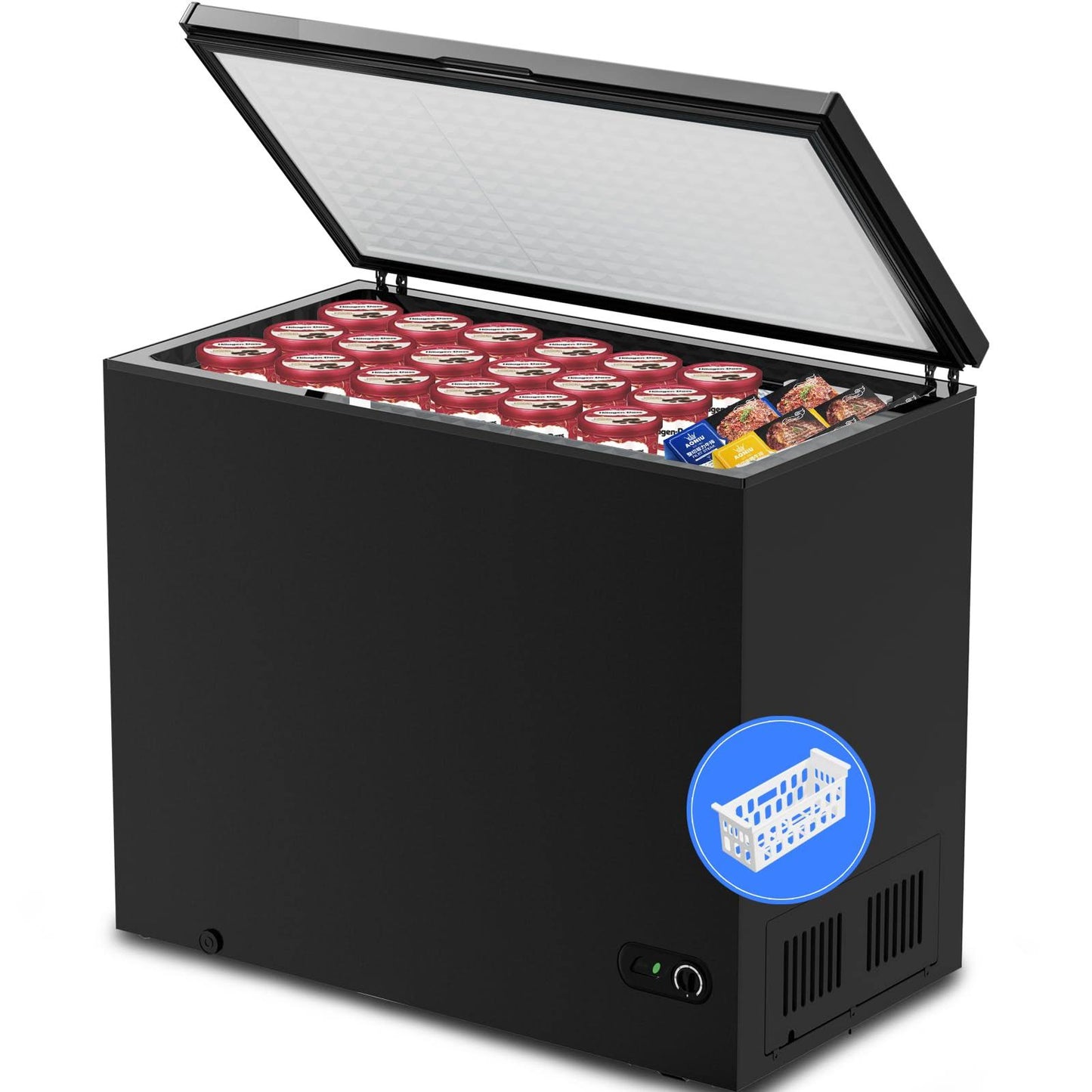 Kismile 7.0 Cubic Feet Chest Freezer with Removable Basket Free Standing Top Open Door Compact Freezer with - Product image 1