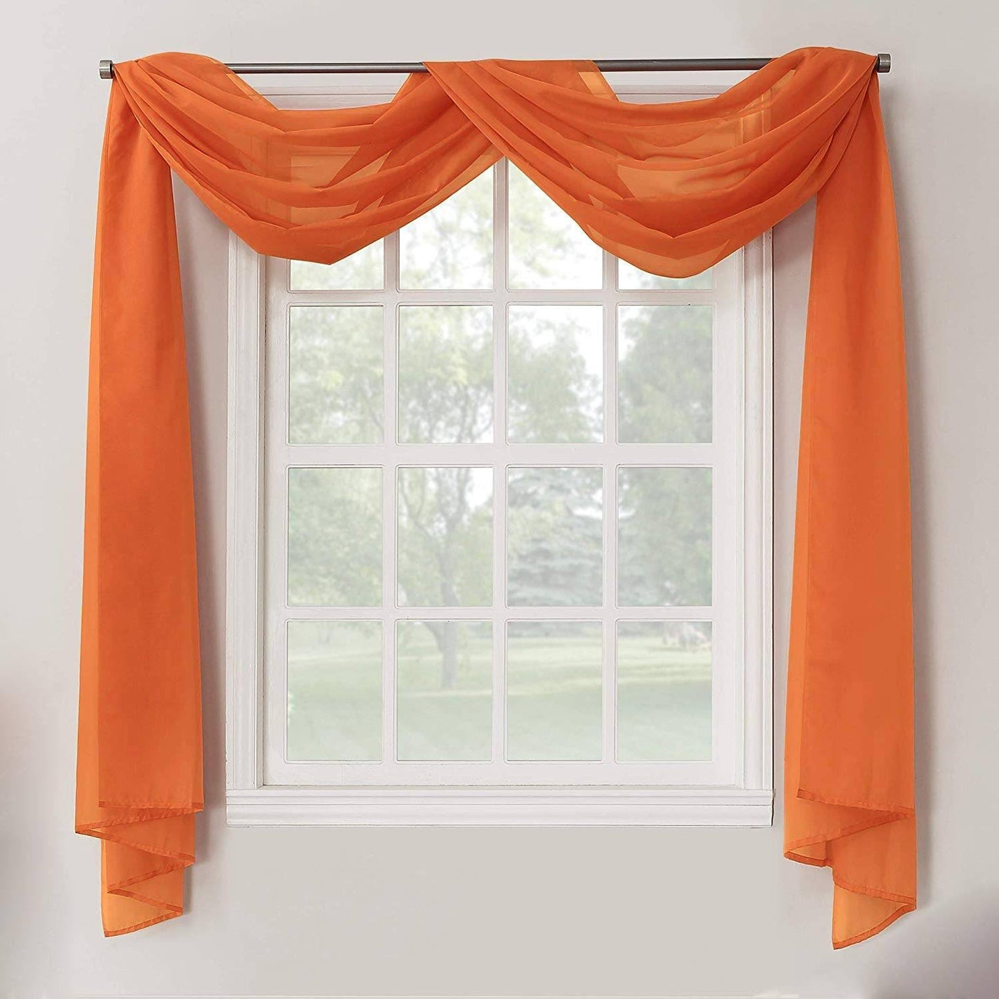 Decotex 1 Piece Sheer Voile Home Decor Fully Hemmed Scarf Valance Swag - Product image 1