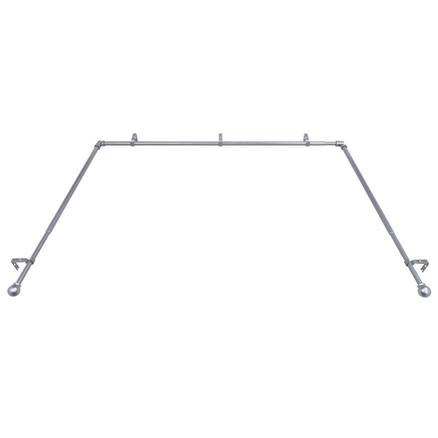 Decopolitan Bay Window Single Rod Set, Antique Silver - Product image 1