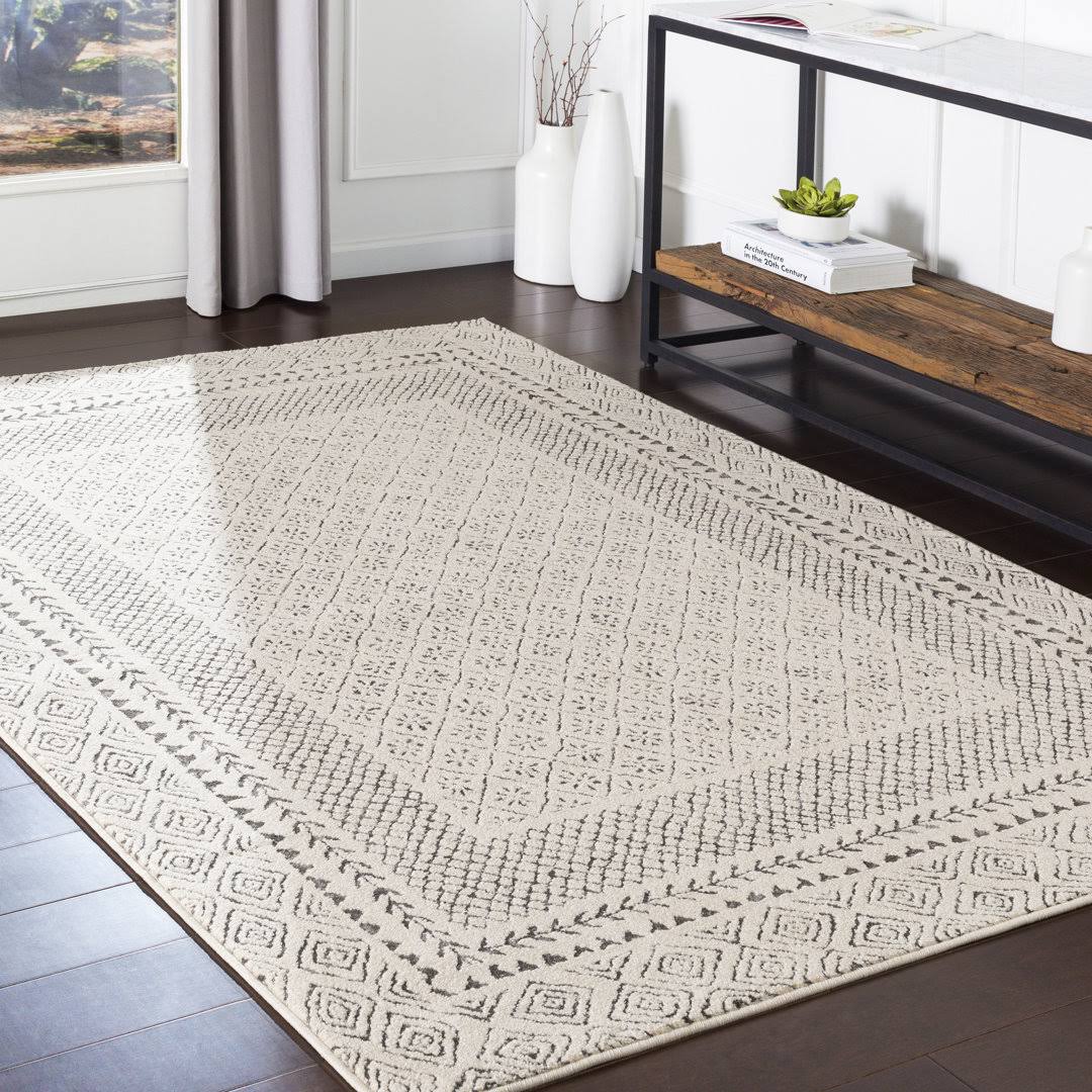Union Rustic Calvo Gray/Beige Area Rug Size: Rectangle 5'3 inch x 7'3 inch - Product image 1