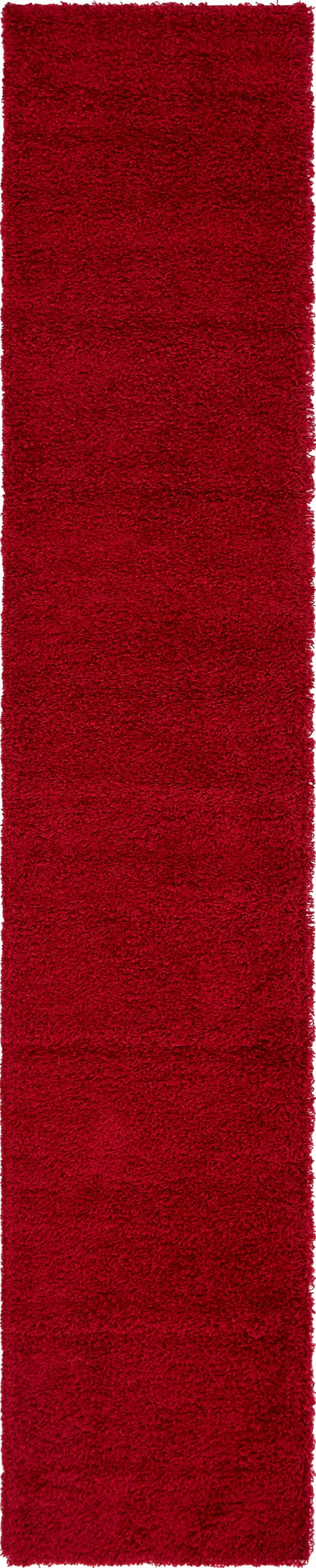 Rugs.com Solid Shag Collection Rug - 13 Ft Runner Cherry Red Shag Rug Perfect for Hallways, Entryways - Product image 2