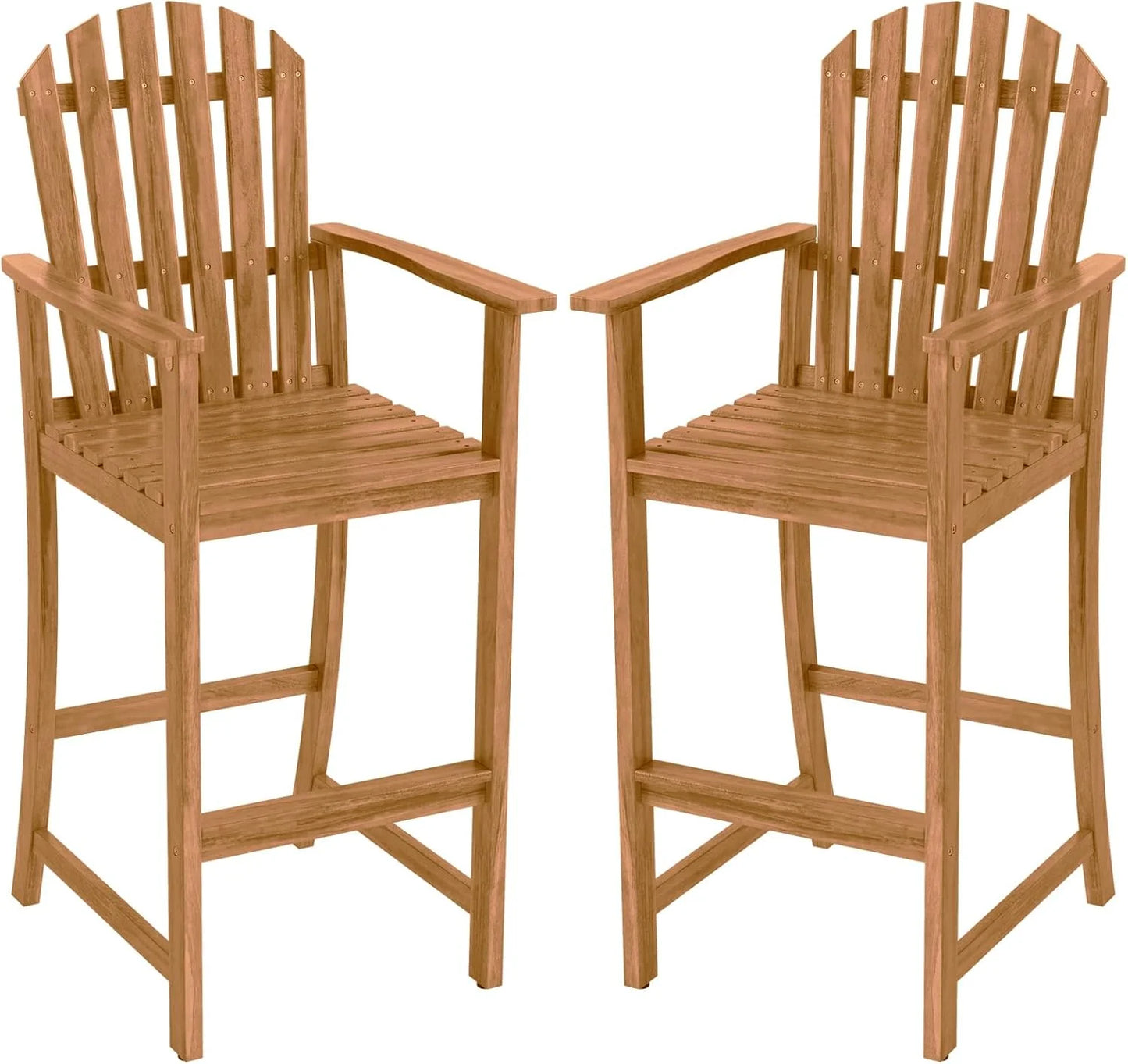 Tangkula Tall Adirondack Chair - Outdoor Acacia Wood Bar Stool with Back - Product image 10