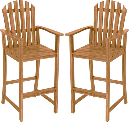 Tangkula Tall Adirondack Chair - Outdoor Acacia Wood Bar Stool with Back - Product image 10