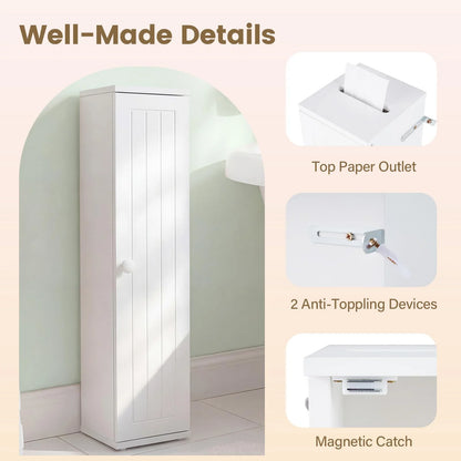Tangkula Slim Bathroom Storage Cabinet with Door