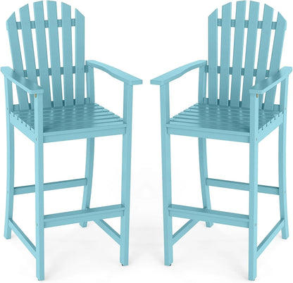 Tangkula Tall Adirondack Chair - Outdoor Acacia Wood Bar Stool with Back - Product image 13