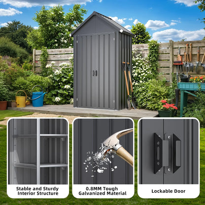 AECOJOY Outdoor Storage Cabinet Waterproof with Shelves, Vertical Tall Sheds Cabinet - Product image 6