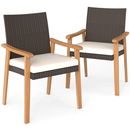 Tangkula Patio Wicker Dining Chair Set of 2/4 for Deck Garden Poolside Backyard - Product image 1