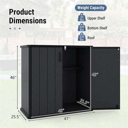 175 Gallon Outdoor Storage Shed, All-Weather Resin Patio Storage Box with Floor - Product image 4