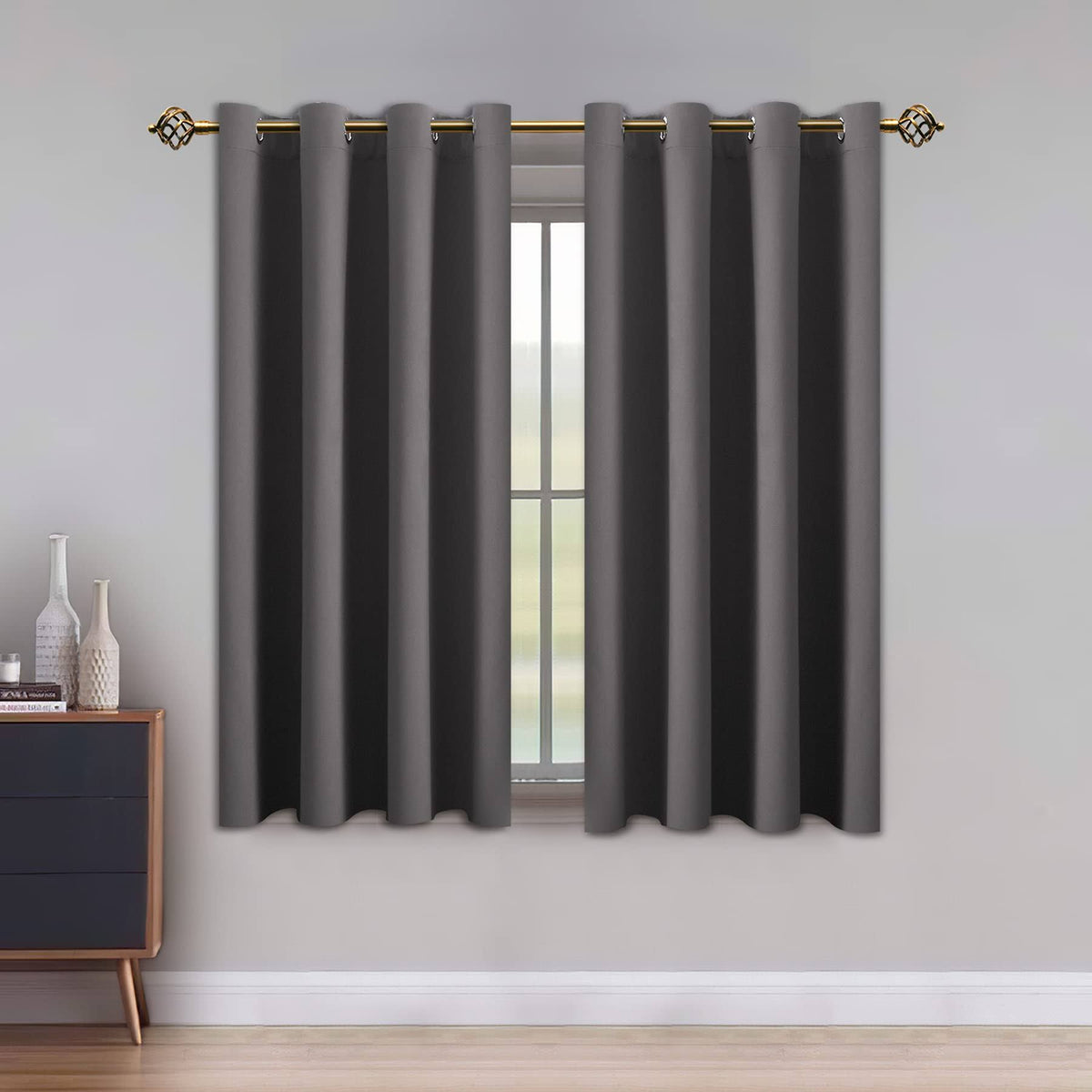 LUSHLEAF Blackout Curtains for Bedroom, Solid Thermal Insulated with Grommet Noise Reduction Window Drapes - Product image 1
