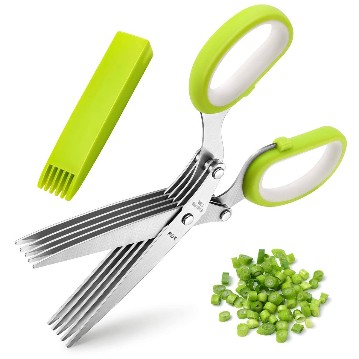 Herb Scissors, X-Chef Multipurpose Kitchen Scissors 5 Blades Stainless - Product image 1