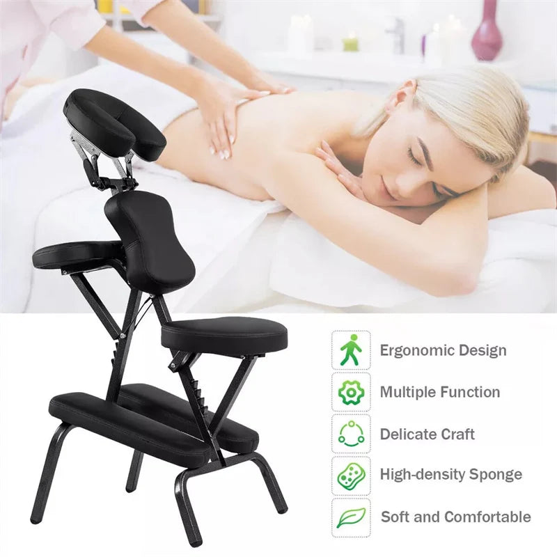 Portable Lightweight Massage Chair, PU Leather Tattoo Spa Chair with Thickened Sponge & Carrying Bag - Product image 10