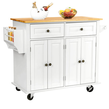 Richya Kitchen Island with Storage, Rolling Kitchen Cart with Lockable Wheels - Product image 1
