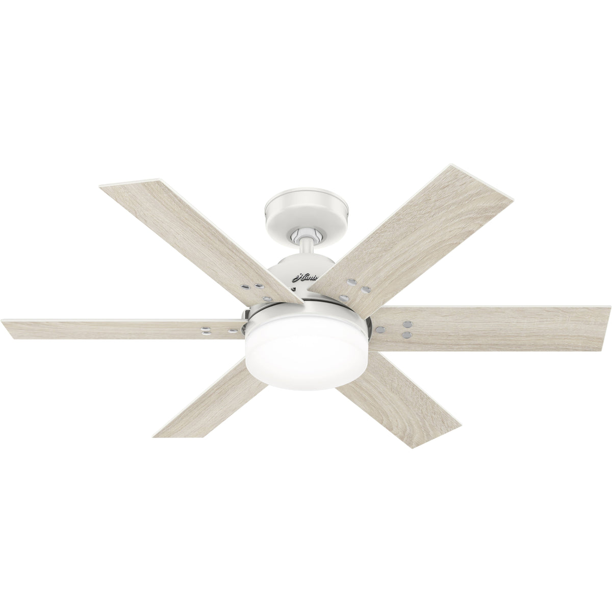 Hunter Pacer 44-in Fresh White LED Indoor Ceiling Fan with Light Remote - Product image 1