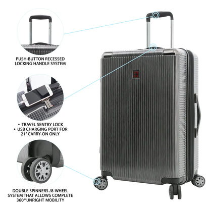 Swiss Tech Excursion 29" Hard Side Rolling Upright Luggage - Charcoal - Product image 3