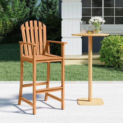 Tangkula Tall Adirondack Chair - Outdoor Acacia Wood Bar Stool with Back - Product image 2