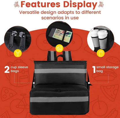 Large Insulated Food Delivery Bag, Expandable Cooler Backpack for Doordash Uber Eats - Product image 6