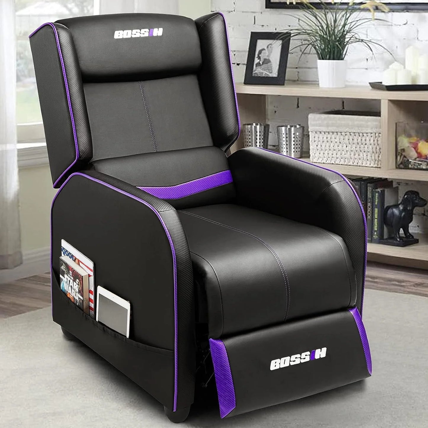 PUKAMI Gaming Recliner Chair for Adults 400 lb Racing Style Sofa Big and Tall PU Leather Recliner Seating - Product image 7