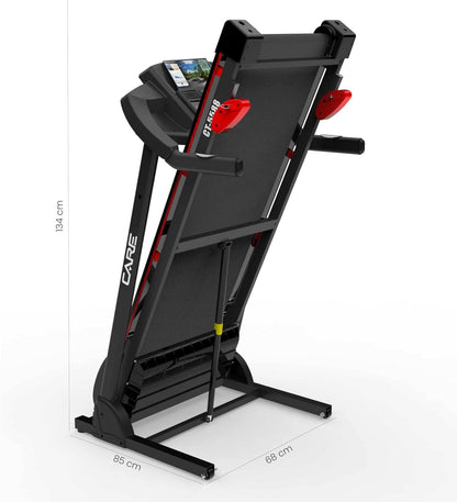 Care Fitness - Connected Treadmill CT-5588-2 - Inclinable and Foldable Electric Treadmill - Up to 16km/h - 3 Incline Levels - 12 Programs - Kinomap