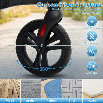 Ultralight Carbon Fiber Rollator Walker for Seniors, Foldable Rolling Walker with Seat, 8" Wheels - Product image 9