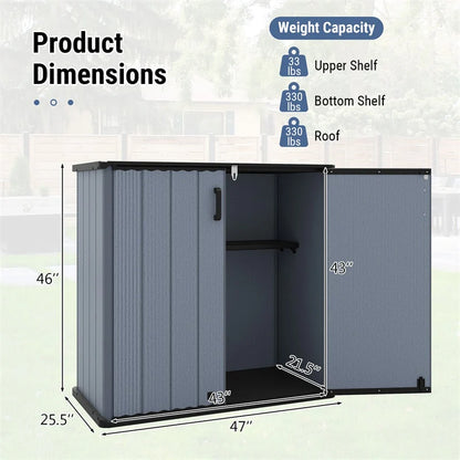 175 Gallon Outdoor Storage Shed, All-Weather Resin Patio Storage Box with Floor - Product image 15