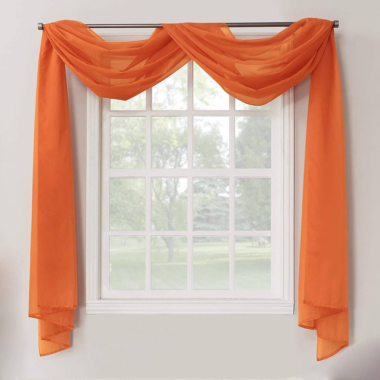 Decotex 1 Piece Sheer Voile Home Decor Fully Hemmed Scarf Valance Swag - Product image 1