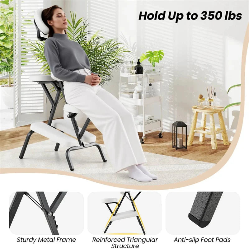 Portable Lightweight Massage Chair, PU Leather Tattoo Spa Chair with Thickened Sponge & Carrying Bag - Product image 18