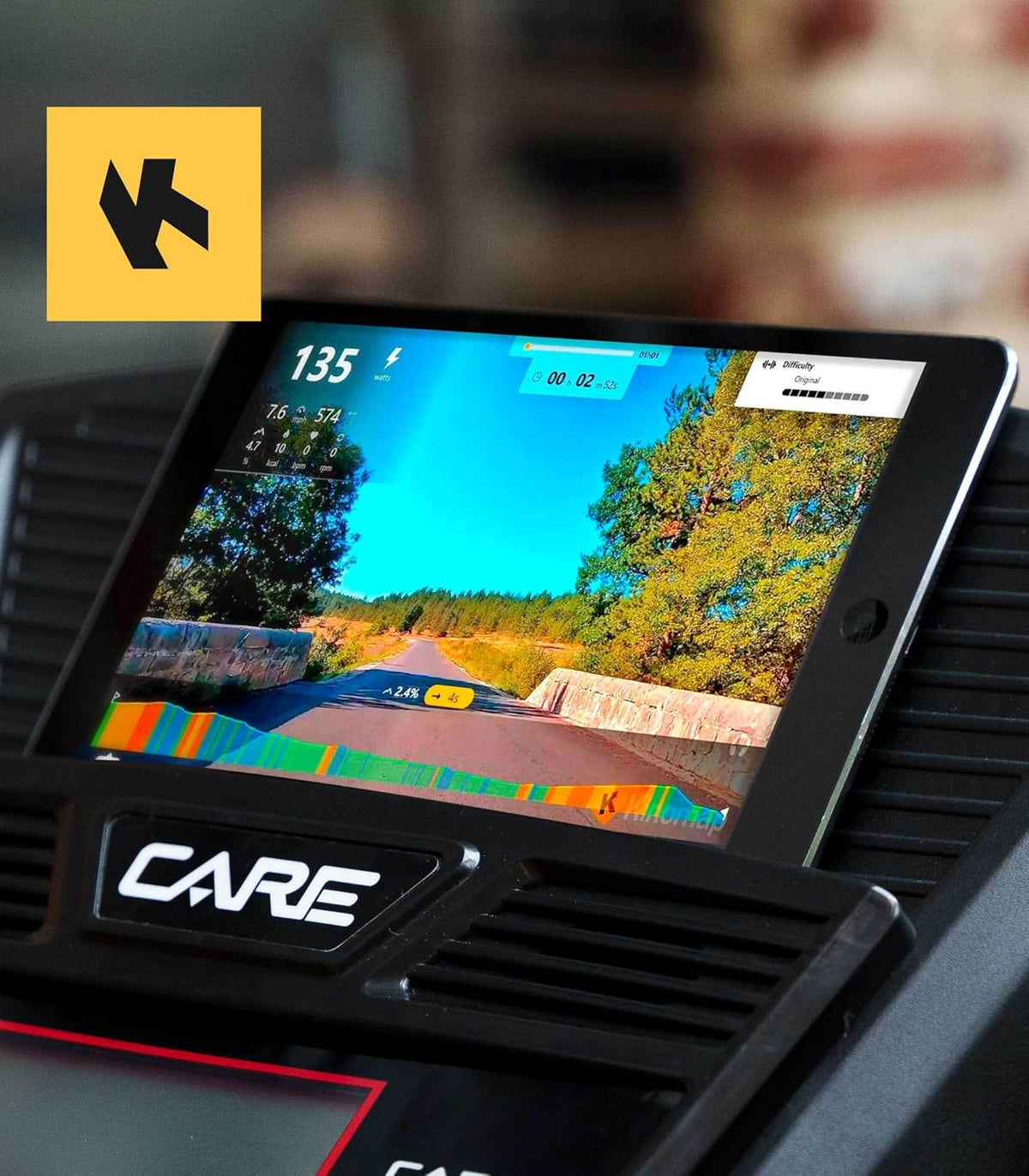 Care Fitness - Connected Treadmill CT-5588-2 - Inclinable and Foldable Electric Treadmill - Up to 16km/h - 3 Incline Levels - 12 Programs - Kinomap