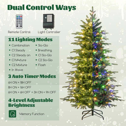 6/7.5/9 FT Pre-lit Artificial Christmas Tree with 260/380/560 Multicolor Lights, 714/1162/1770 Branch Tips - Product image 6