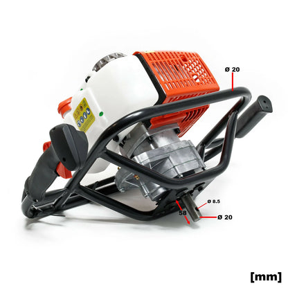 Thermal auger in set 63.3 ccm 3 hp drill bit 100 mm 150 mm 200 mm ground drill 16_0001568 -