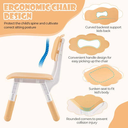 Kids Table and 4 Chairs Set, Height Adjustable Toddler Art Activity Desk with 4 Seats & Graffiti Desktop - Product image 26