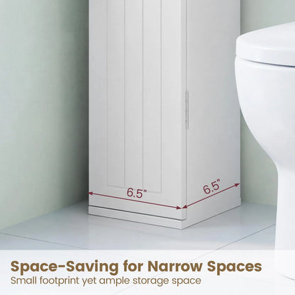 Tangkula Slim Bathroom Storage Cabinet with Door