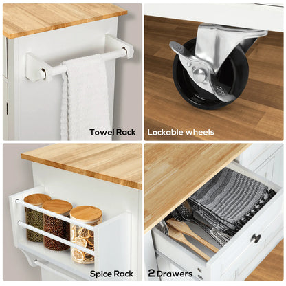 Richya Kitchen Island with Storage, Rolling Kitchen Cart with Lockable Wheels - Product image 8