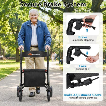 Ultralight Carbon Fiber Rollator Walker for Seniors, Foldable Rolling Walker with Seat, 8" Wheels - Product image 8