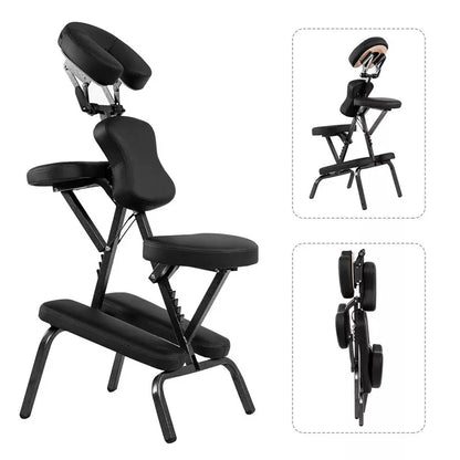 Portable Lightweight Massage Chair, PU Leather Tattoo Spa Chair with Thickened Sponge & Carrying Bag - Product image 1