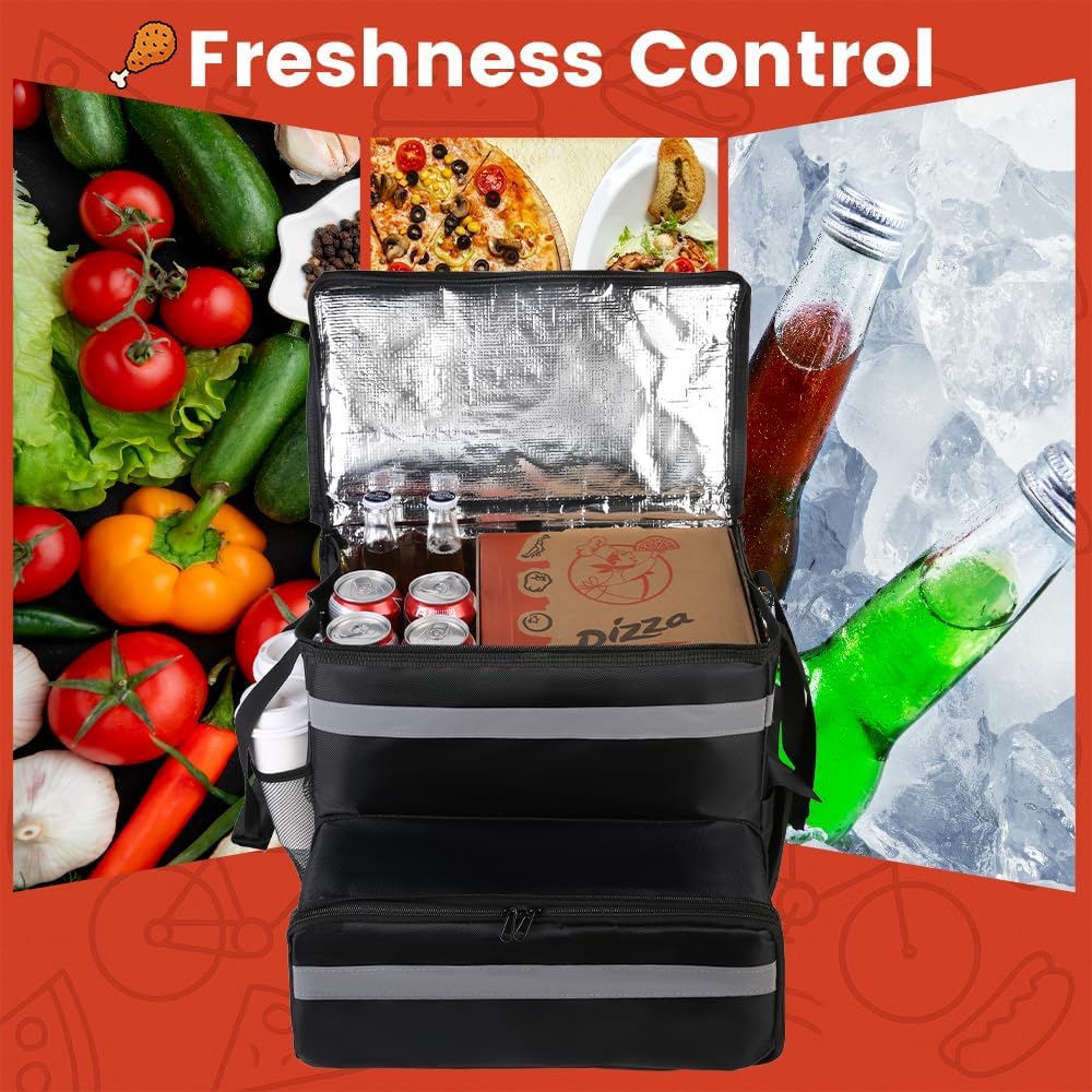 Large Insulated Food Delivery Bag, Expandable Cooler Backpack for Doordash Uber Eats - Product image 9