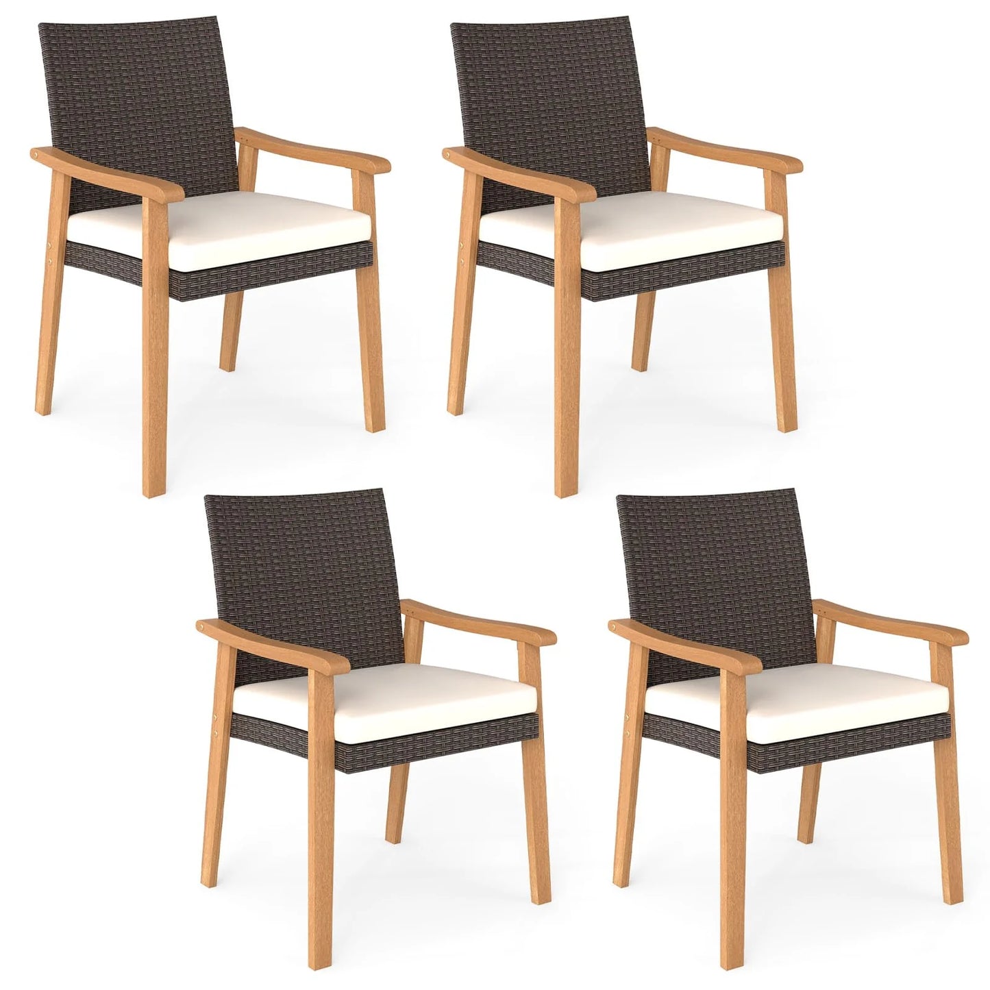 Tangkula Patio Wicker Dining Chair Set of 2/4 for Deck Garden Poolside Backyard - Product image 10