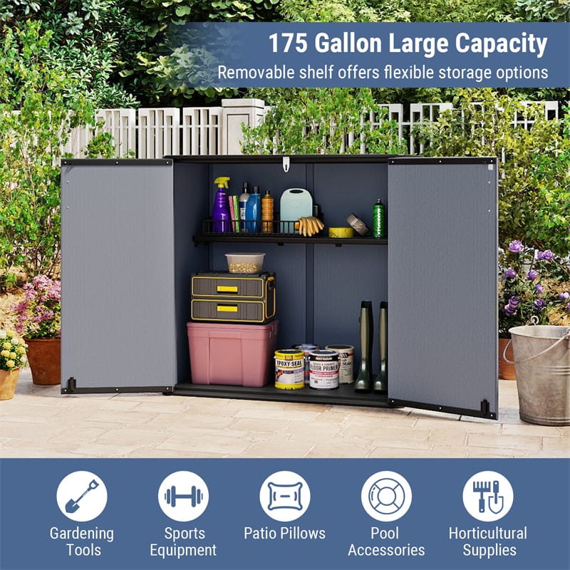 175 Gallon Outdoor Storage Shed, All-Weather Resin Patio Storage Box with Floor - Product image 17