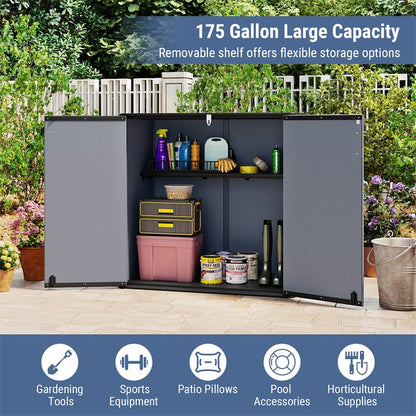 175 Gallon Outdoor Storage Shed, All-Weather Resin Patio Storage Box with Floor - Product image 17