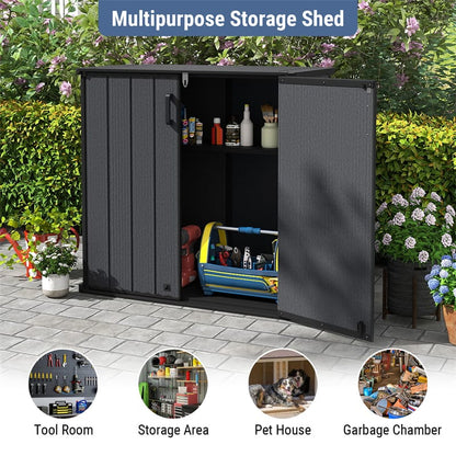 175 Gallon Outdoor Storage Shed, All-Weather Resin Patio Storage Box with Floor - Product image 7