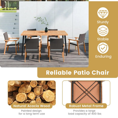 Tangkula Patio Wicker Dining Chair Set of 2/4 for Deck Garden Poolside Backyard - Product image 8