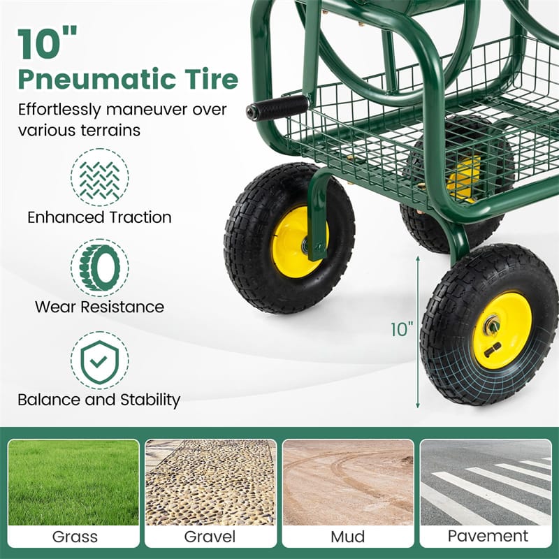 Portable Garden Hose Reel Cart Holds 300FT of 5/8" Large Capacity - Product image 17