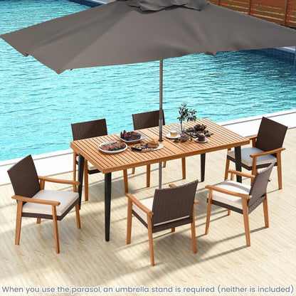 Tangkula Patio Wicker Dining Chair Set of 2/4 for Deck Garden Poolside Backyard - Product image 5
