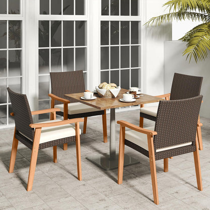 Tangkula Patio Wicker Dining Chair Set of 2/4 for Deck Garden Poolside Backyard - Product image 4